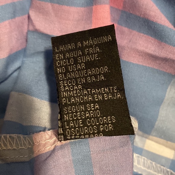 Straightfaded blue and pink short sleeve button down shirt - Picture 5 of 5